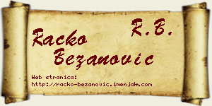 Racko Bežanović vizit kartica